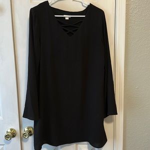 Black long sleeve mini dress